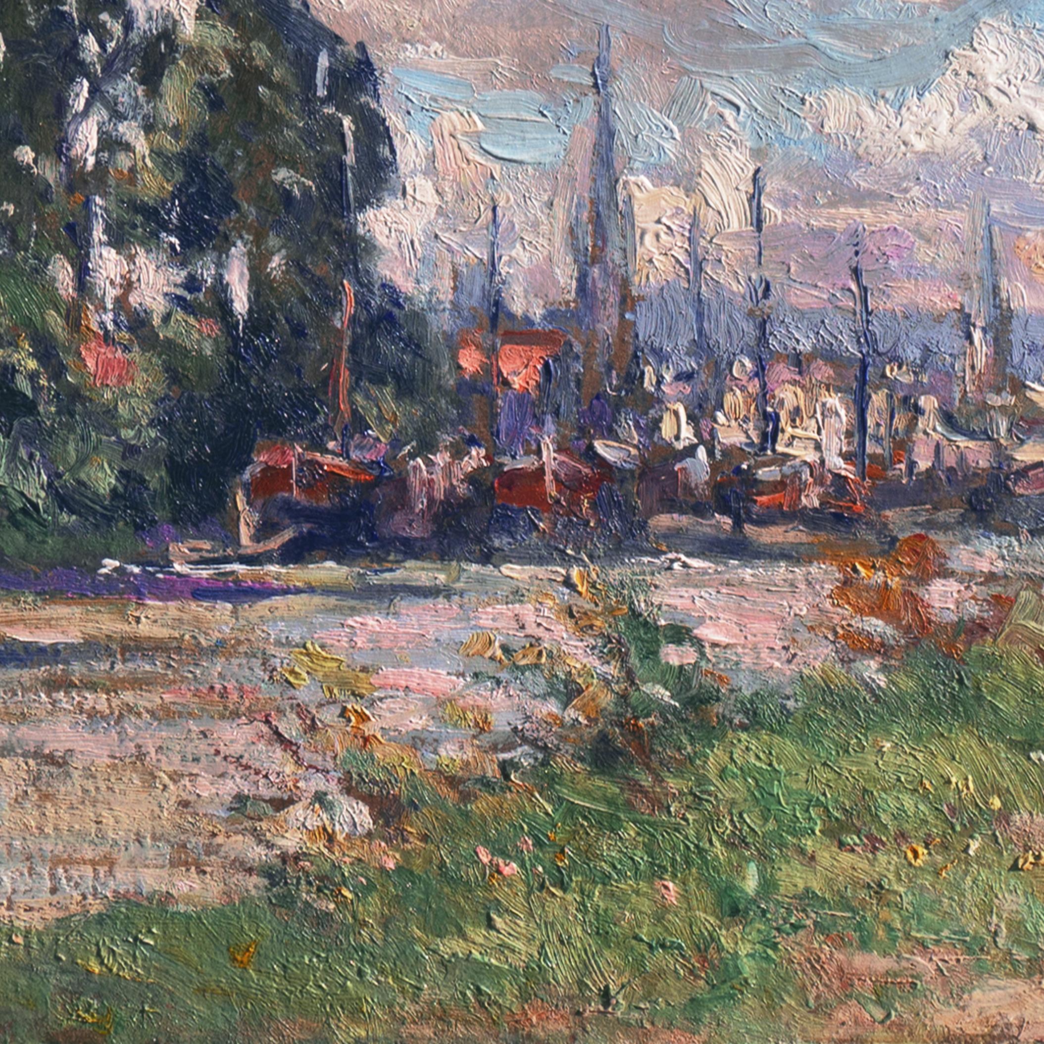 „Ansicht von Rouen“,  Französischer Impressionist, Pariser Salon, Prix Rosa-Bonheur, Benezit im Angebot 4