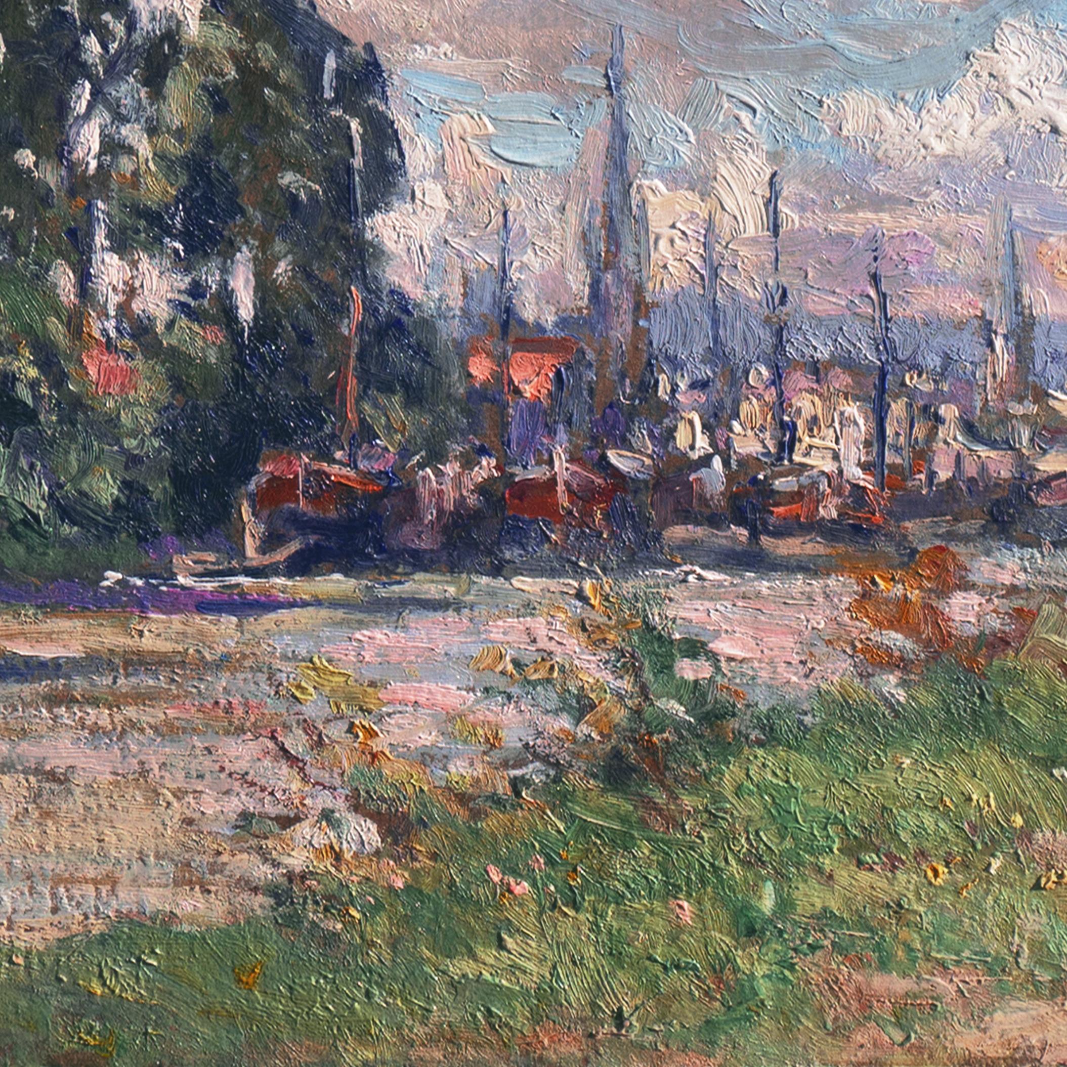 „Ansicht von Rouen“,  Französischer Impressionist, Pariser Salon, Prix Rosa-Bonheur, Benezit im Angebot 3