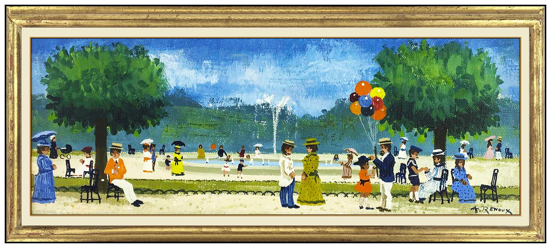 André RENOUX Landscape Painting - Andre Renoux Original Oil Painting On Canvas Paris Cityscape Signed French Art