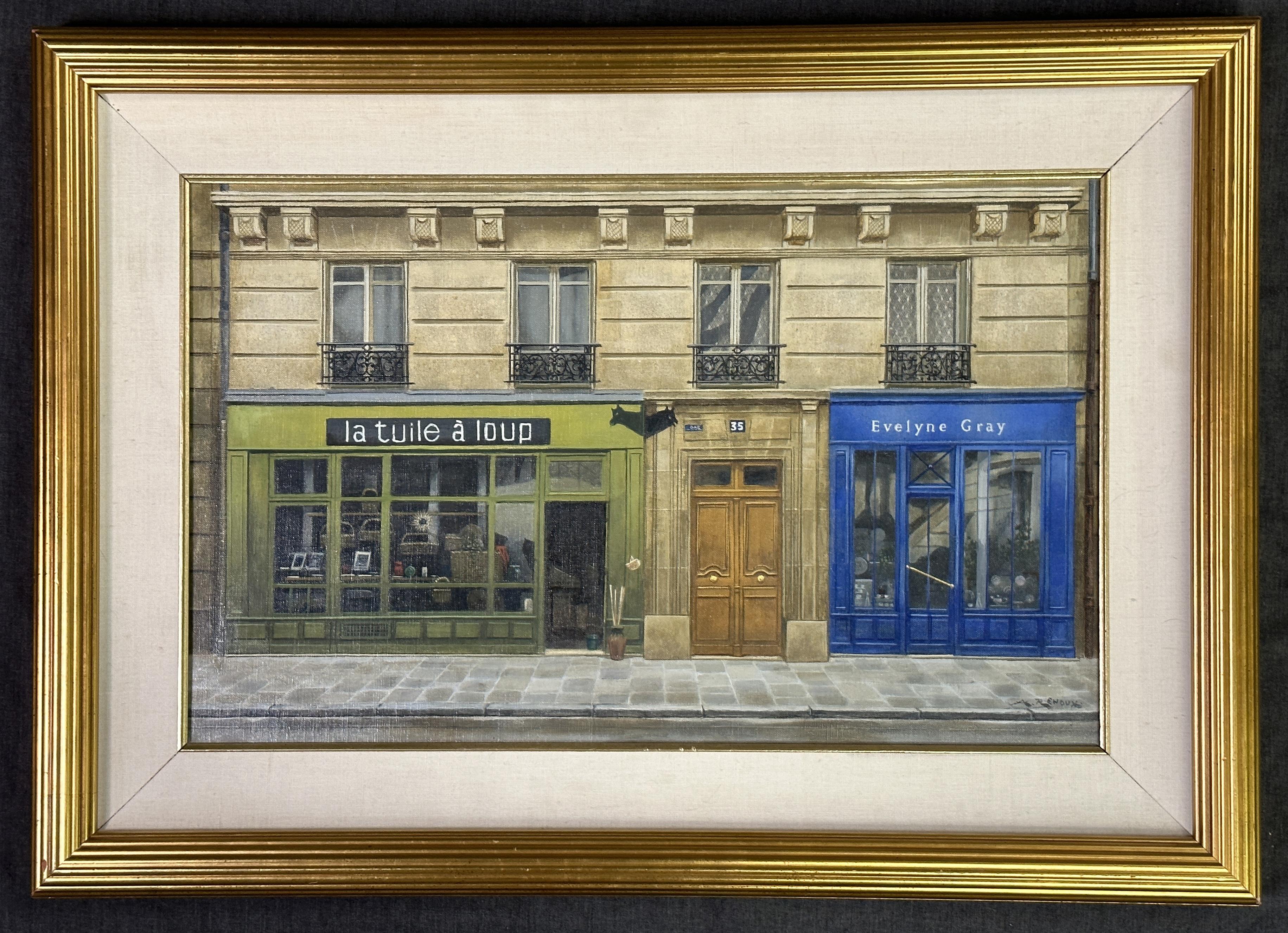 La Tuile a Loup rue Daubenton Paris - Painting de André RENOUX