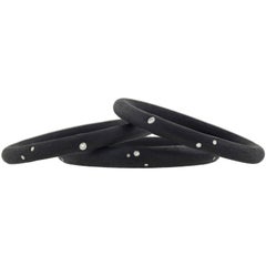 André Ribeiro Contemporary Diamond Rubber Bangle Bracelet Set