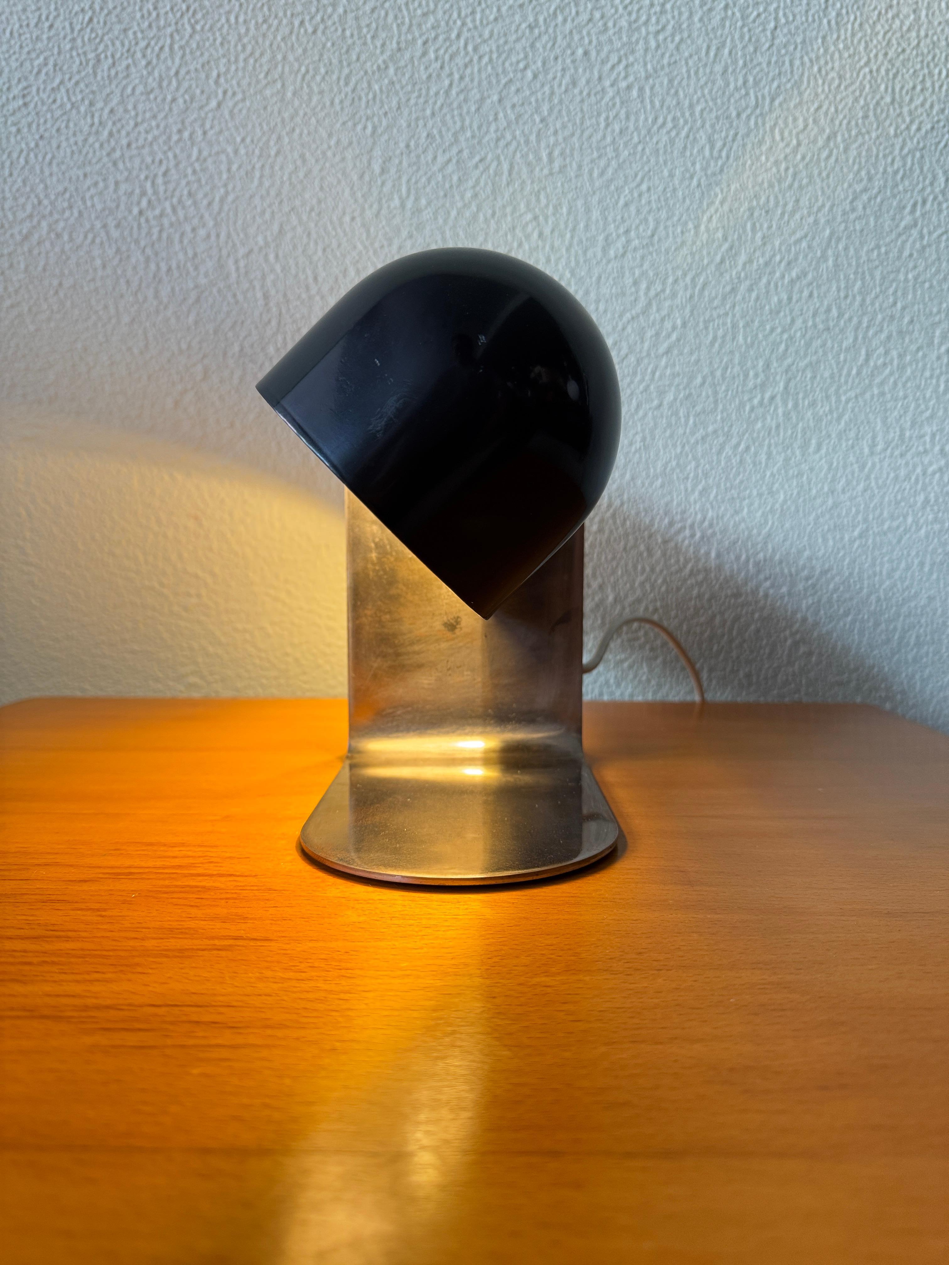 André Ricard Lampe de table moderne espagnole à double abat-jour noir pour Metalarte, 1970 en vente 5