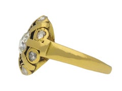 Andre Rivaud rose cut diamond cluster ring, French, circa 1910.