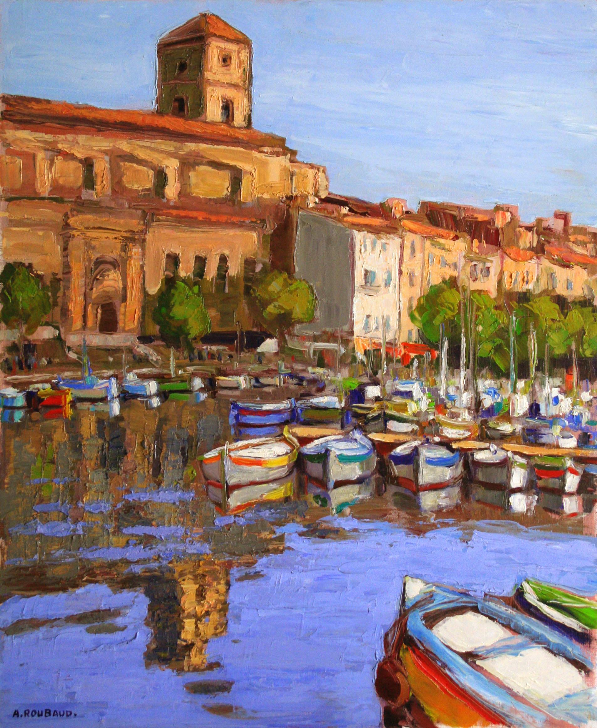 André Roubaud Still-Life Painting - "La Ciotat" by Andre Roubaud 28 x 23 inch Oil on Canvas 