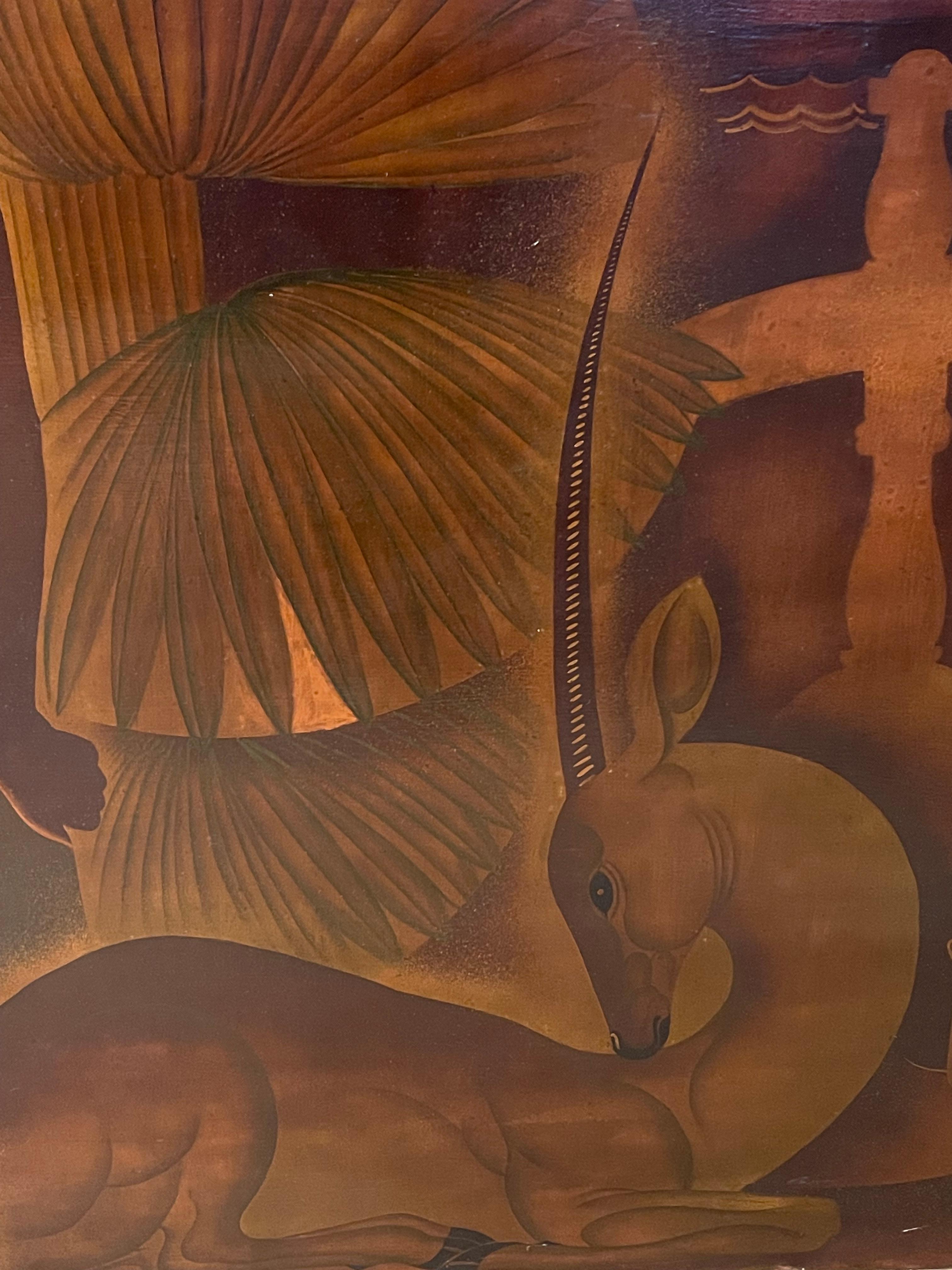 André Rozay (1922-1994), a French ceramist and sculptor, initially aspired to become a painter before turning to ceramics. Trained at the Beaux-Arts in Bourges and Paris, his works from this early period are rare. After World War II, he developed a