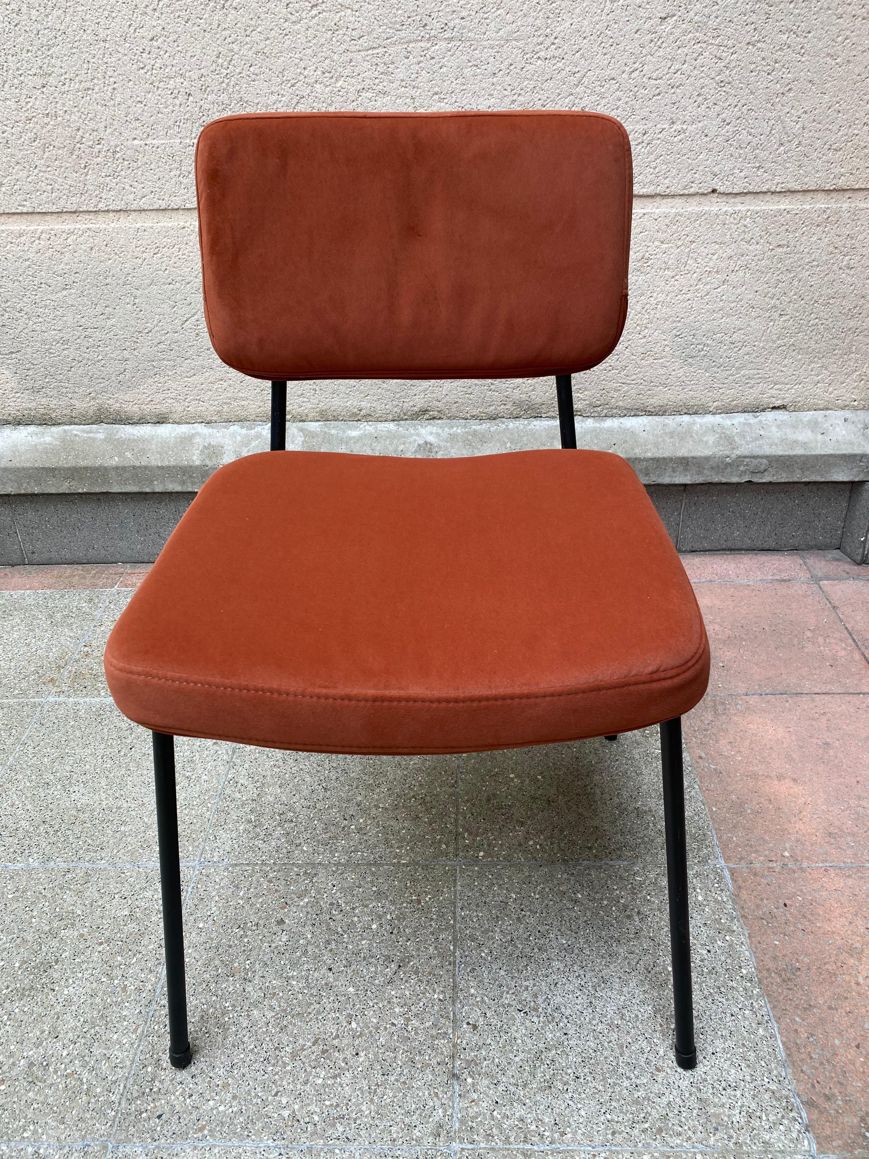 Fabric André Simard Set of 4 Chairs, 1960