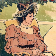 Original Antique Art Exhibition Poster Goupil Gallery Andre Sinet France Sketch