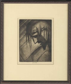 Vintage Man of Sorrows (stylized side profile of Christ wearing crown of thorns)