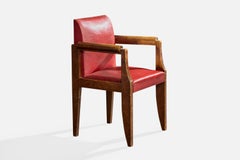 André Sornay, Sillón, Madera, Cuero, Francia, años 40