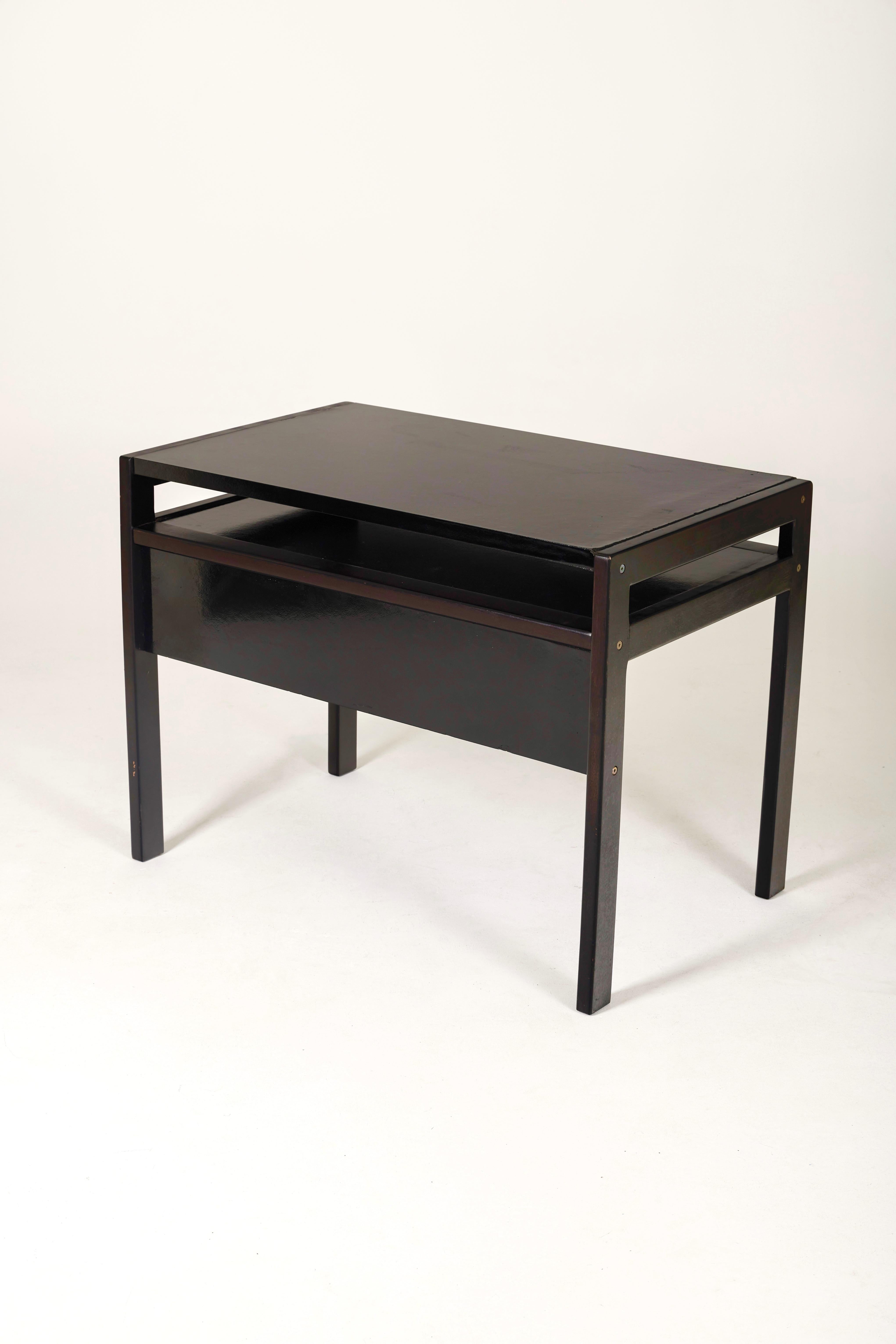André Sornay Black Lacquered Desk, 1960s 5