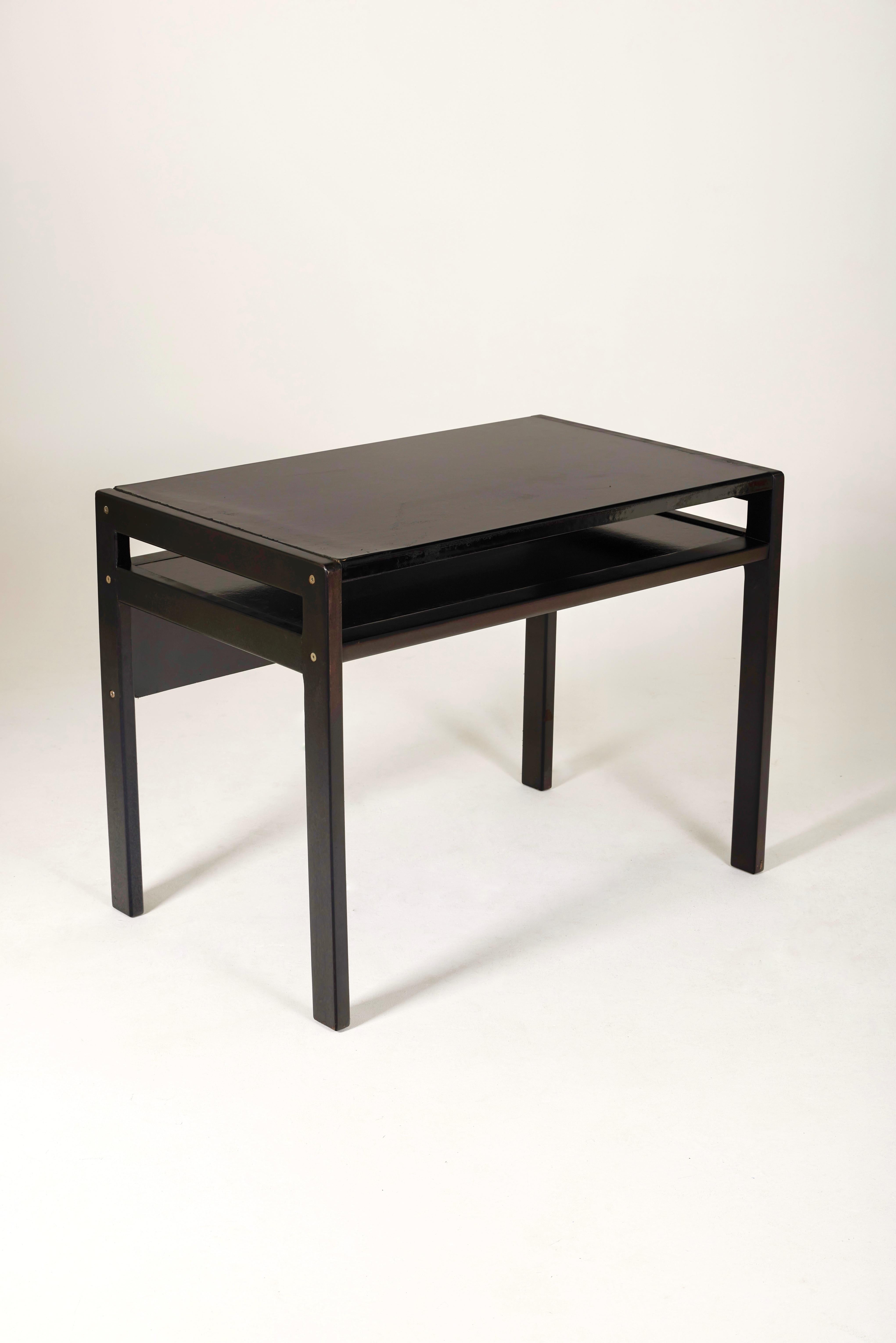 André Sornay Black Lacquered Desk, 1960s 7