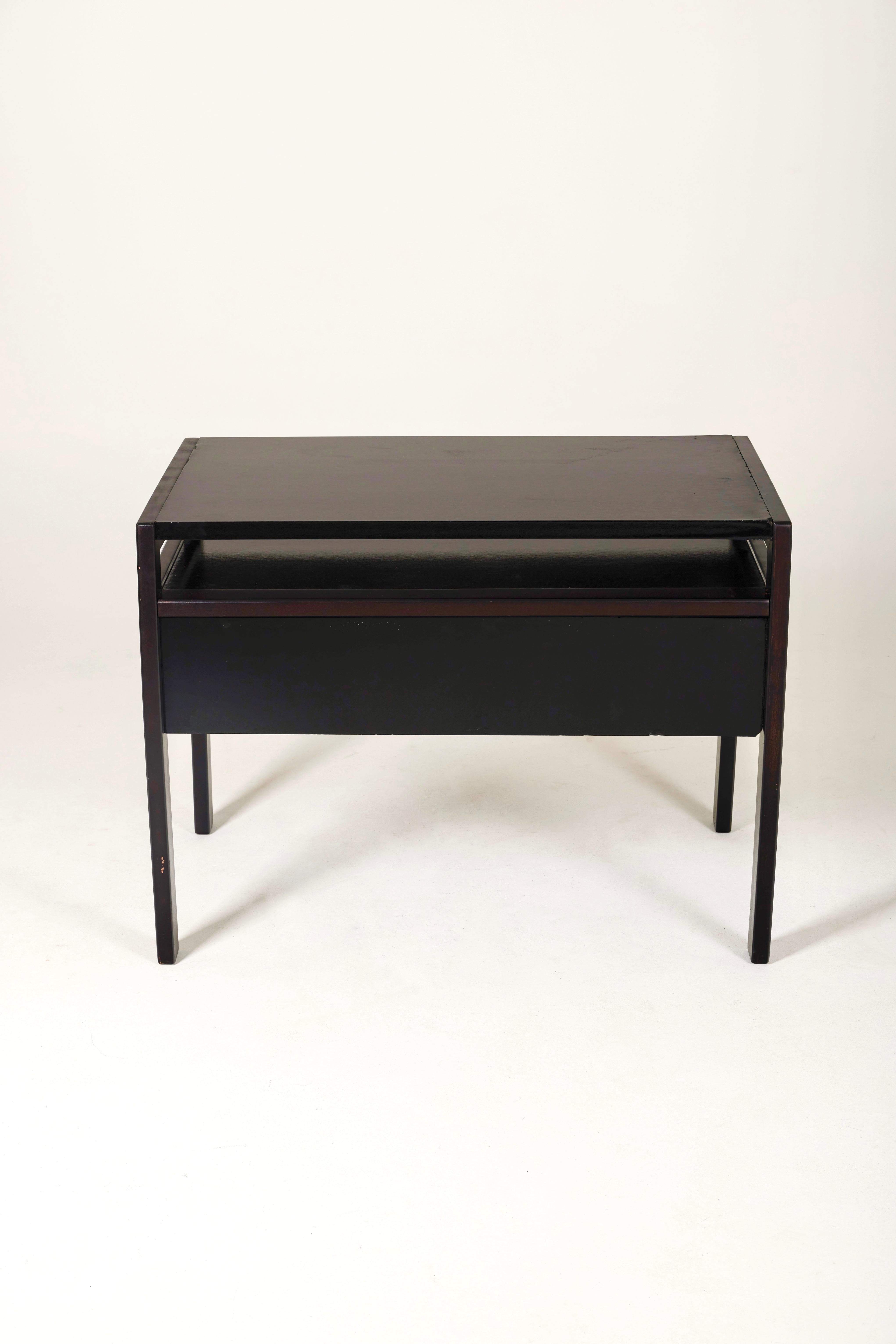 André Sornay Black Lacquered Desk, 1960s 3