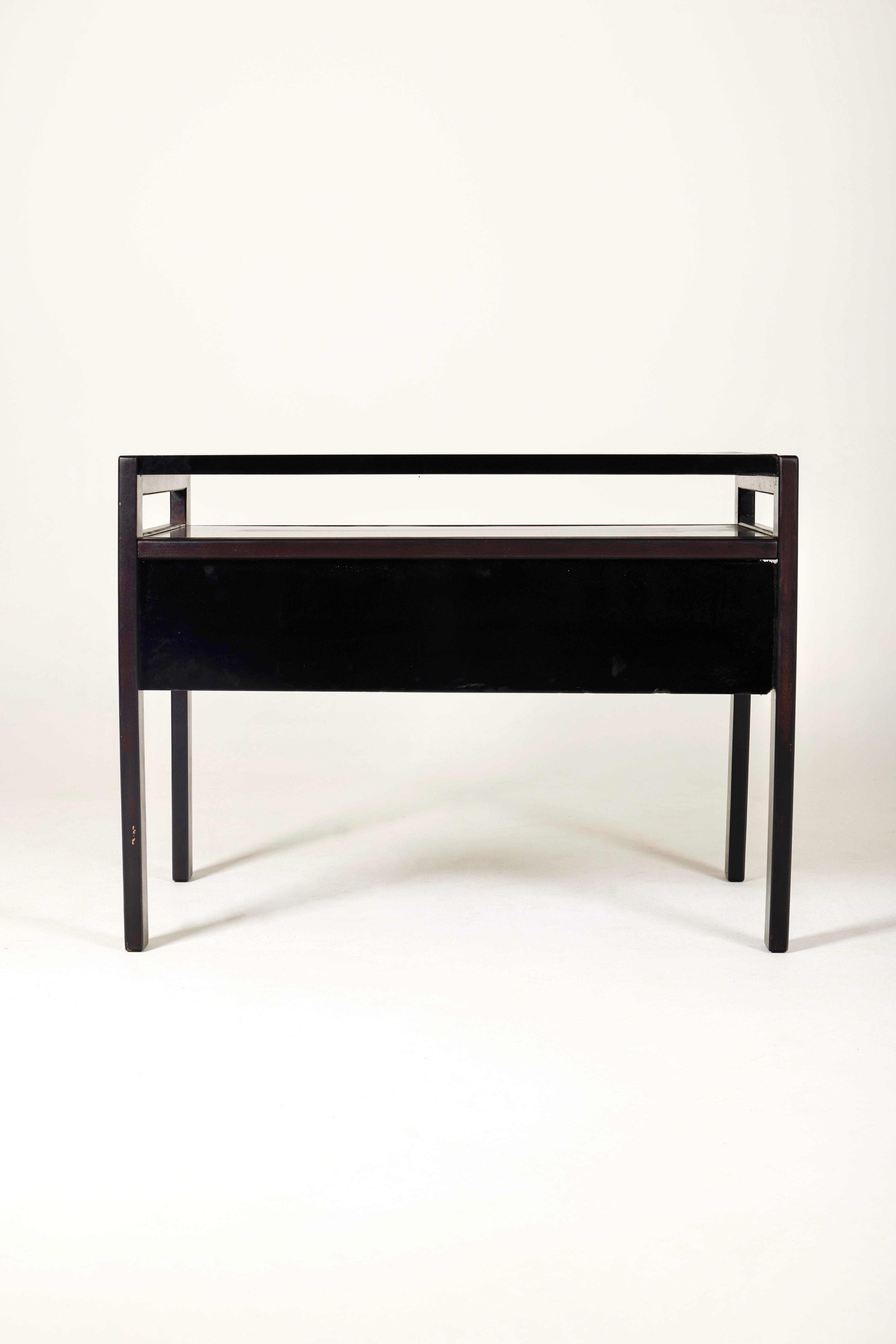 André Sornay Black Lacquered Desk, 1960s 4