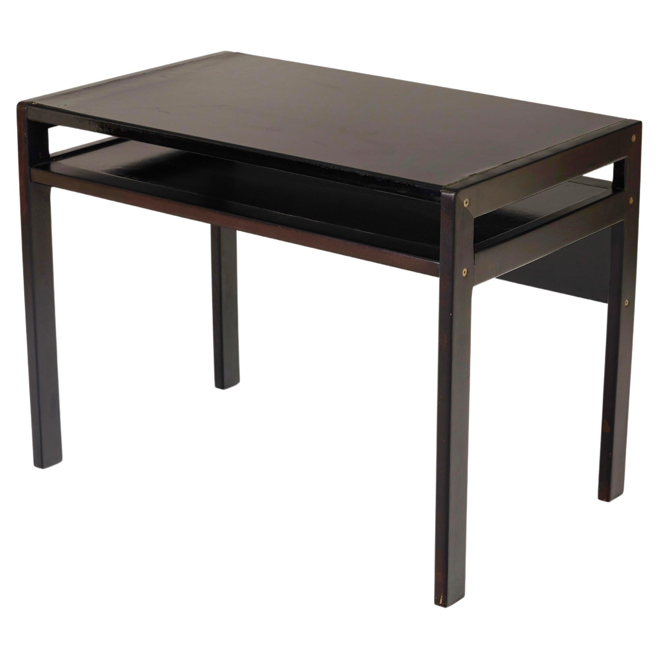 André Sornay Black Lacquered Desk, 1960s