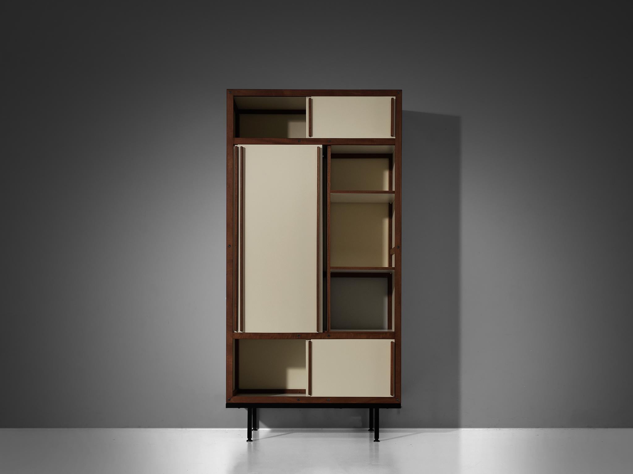 André Sornay Armoire ou penderie à portes coulissantes en acajou Bon état - En vente à Waalwijk, NL