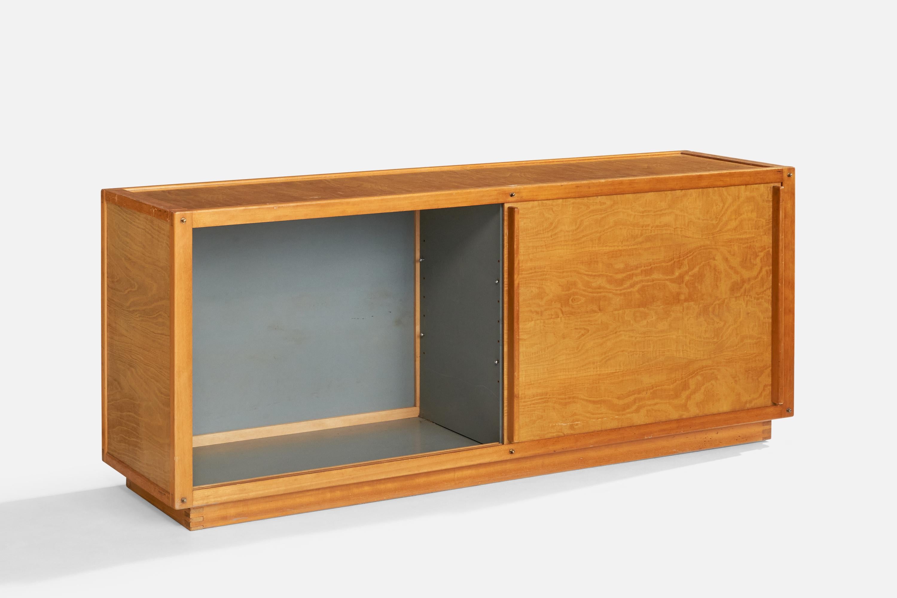 Mid-20th Century André Sornay, Cabinet, Walnut, Glass, France, 1960s For Sale
