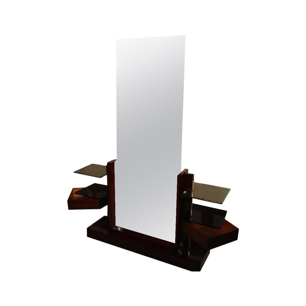 André Sornay Dressing Table with Large Mirror, circa 1930 For Sale