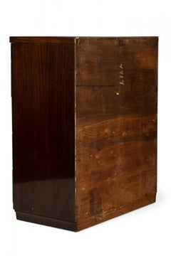 Andre Sornay French Mid-Century Mahogany Veneer Faceted Front Highboy Chest