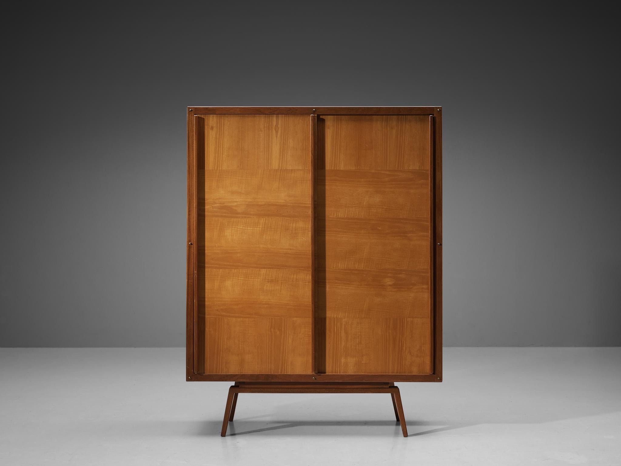 Mid-Century Modern André Sornay Highboard in Mahogany and Ash  For Sale