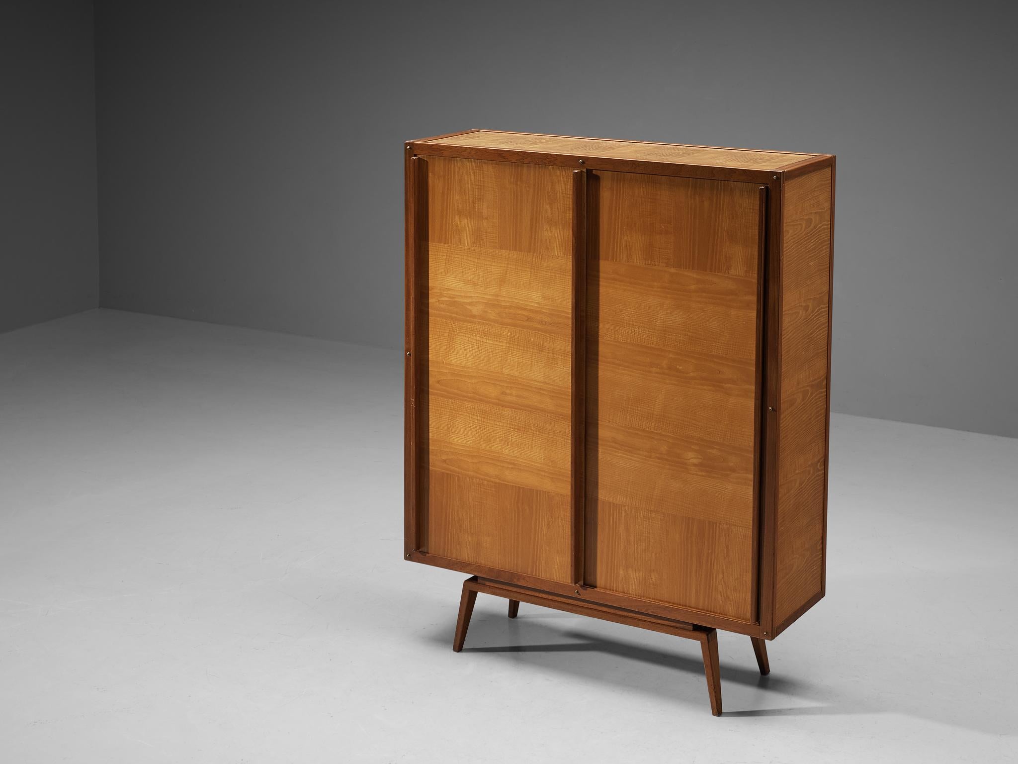 André Sornay Highboard in Mahogany and Ash  In Good Condition For Sale In Waalwijk, NL