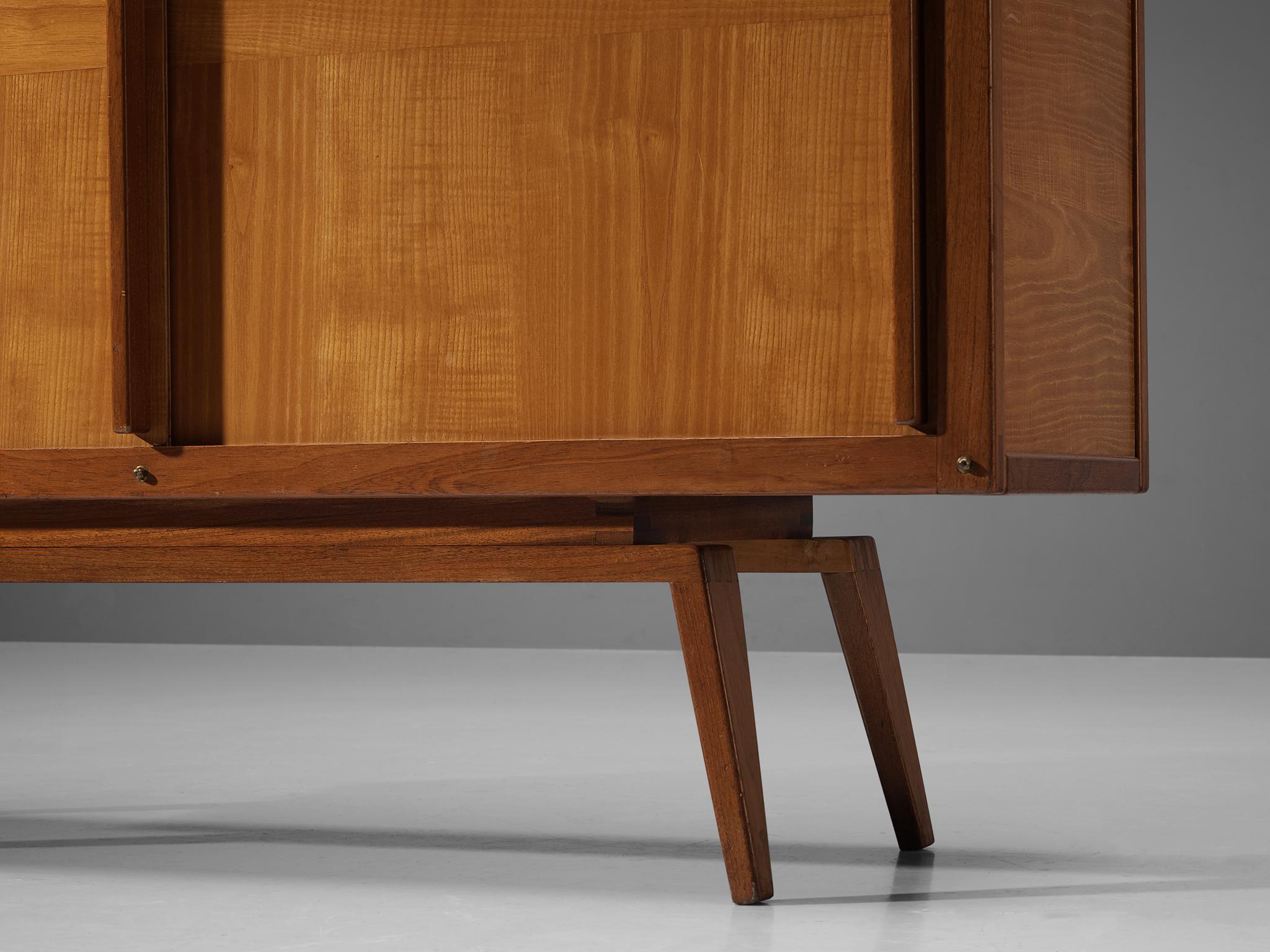 Mid-20th Century André Sornay Highboard in Mahogany and Ash  For Sale