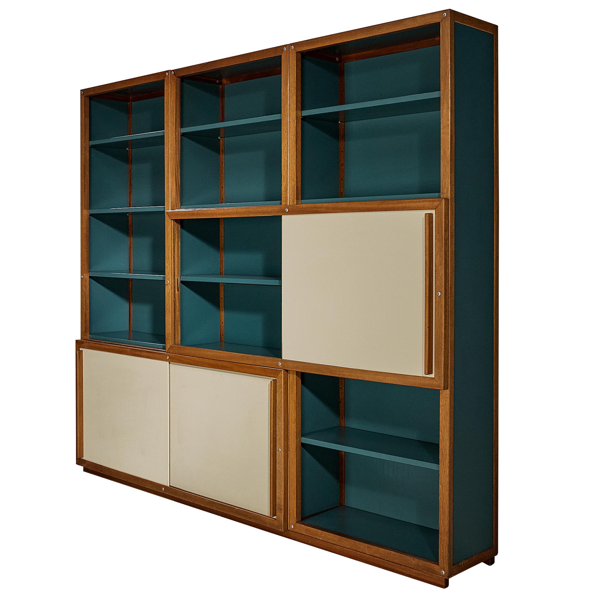 André Sornay Rare Bookcase with Sliding-Doors