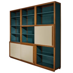 André Sornay Rare Bookcase with Sliding-Doors