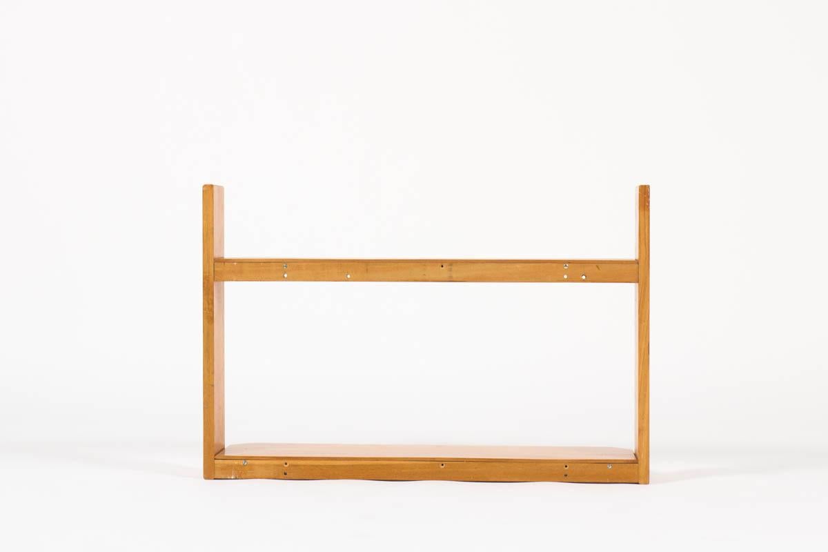French Andre Sornay Shelf in Solid Wood France 1960 For Sale