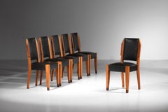 Set da pranzo in legno massiccio di André Sornay, Art Deco anni '30