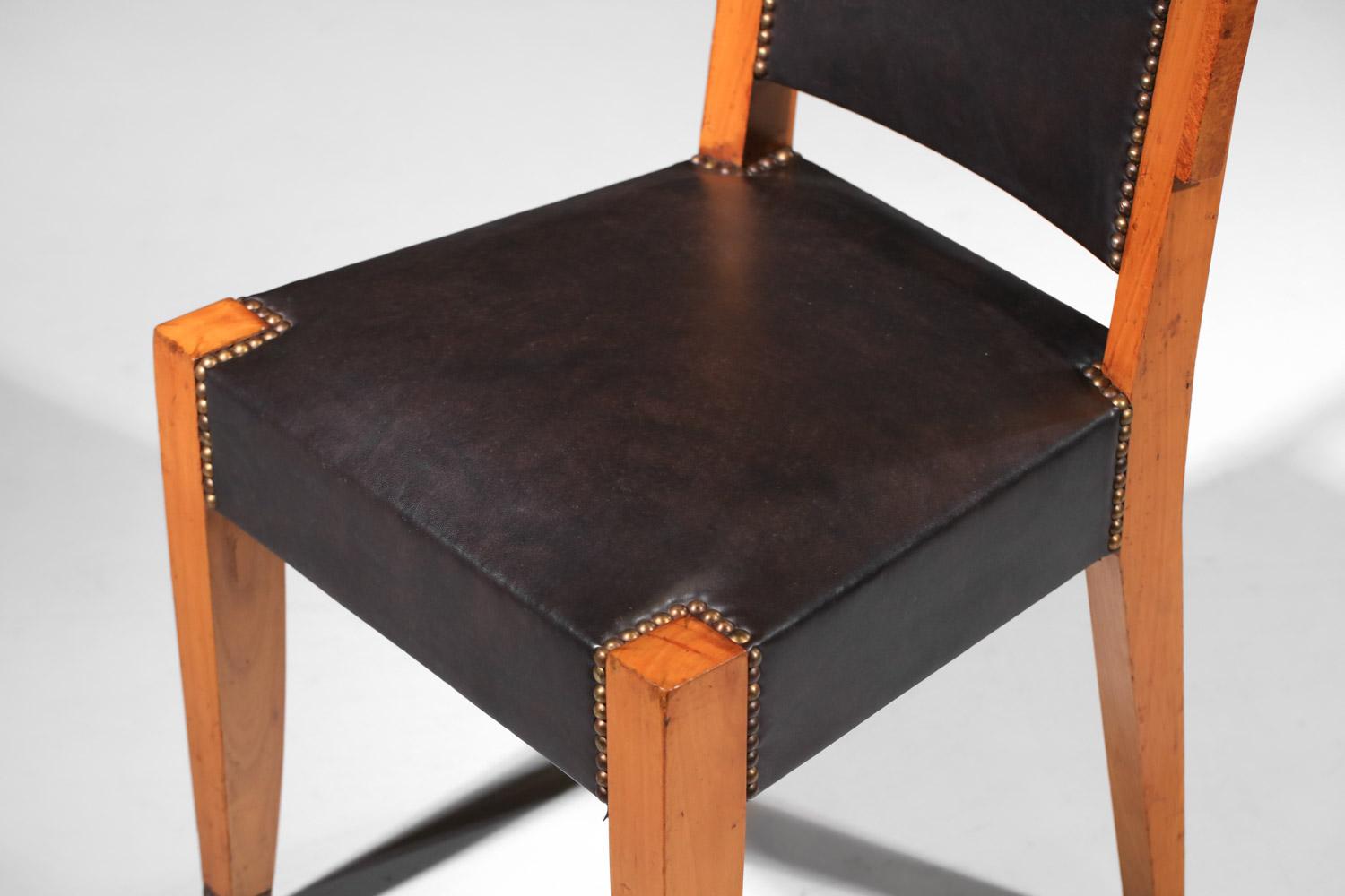 Ensemble de salle à manger en bois massif André Sornay, Art déco des années 1930 en vente 1