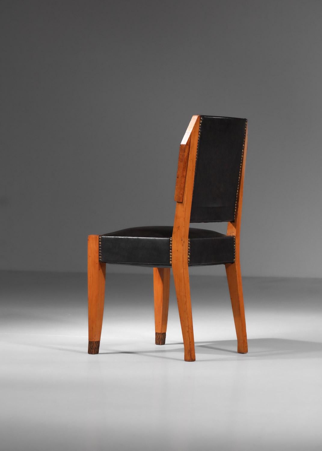 Ensemble de salle à manger en bois massif André Sornay, Art déco des années 1930 en vente 3
