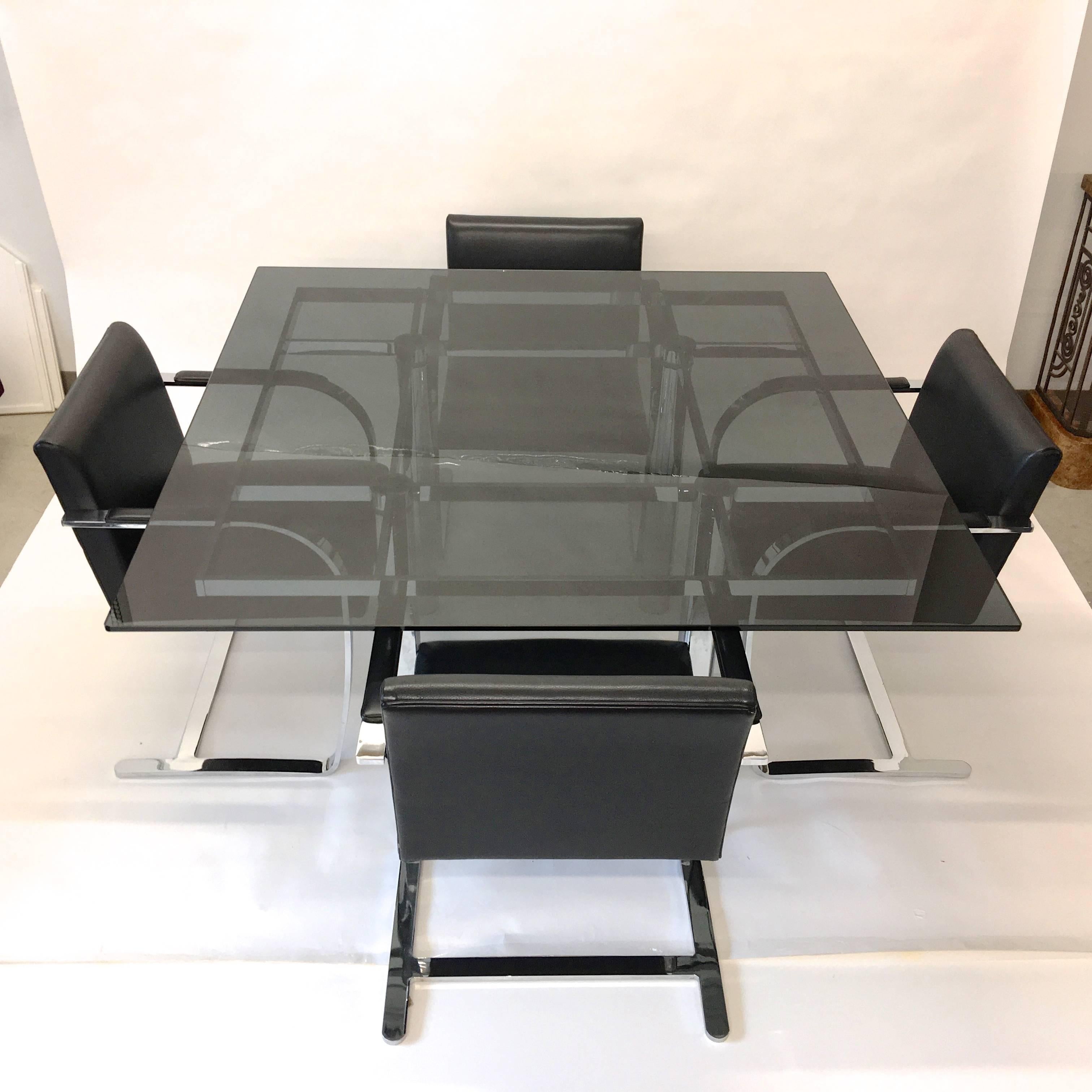 Table de salle à manger carrée 'Andre' par Tobia Scarpa pour Knoll Excellent état - En vente à Hanover, MA