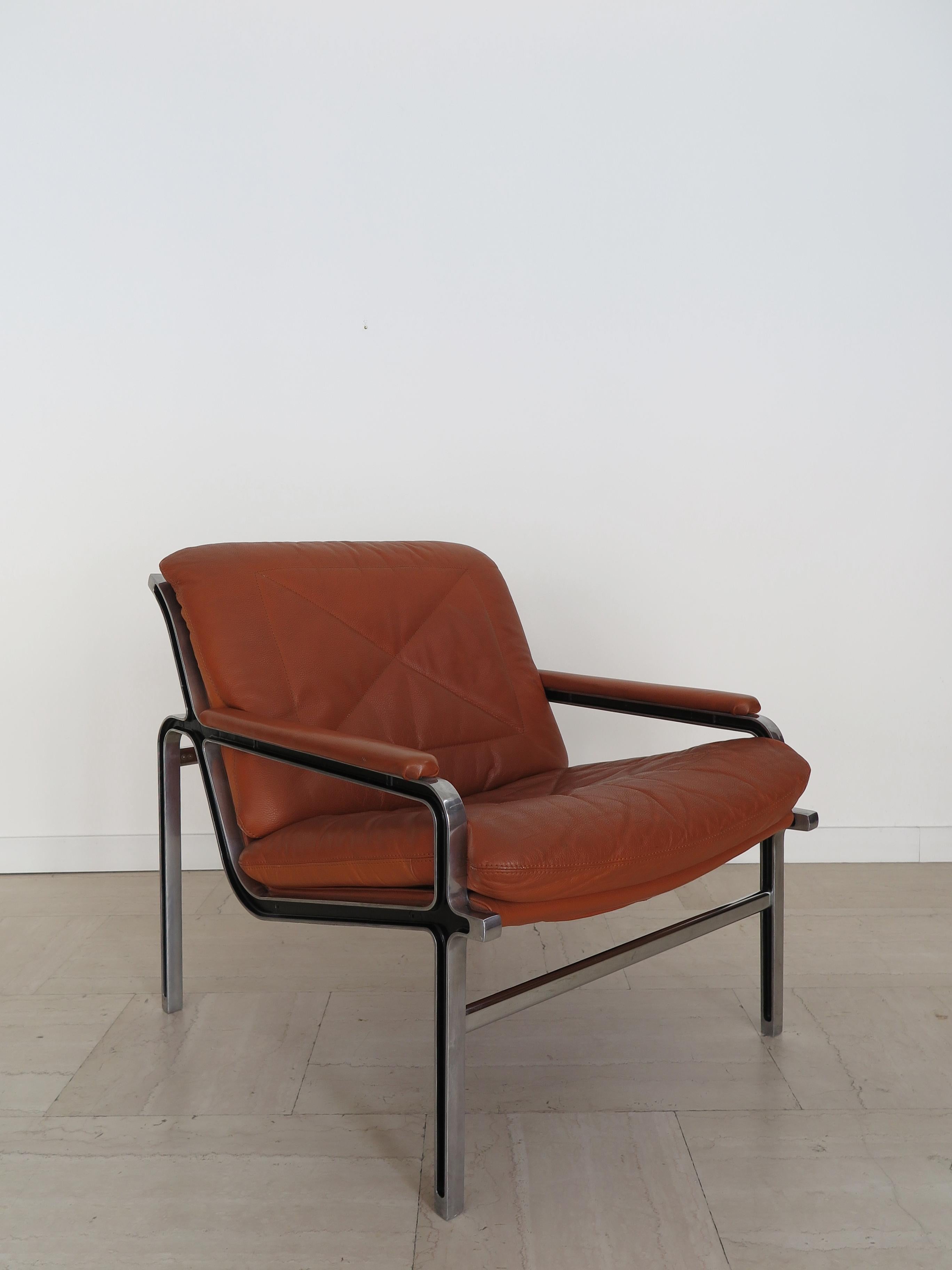 Swiss Andre Vandenbeuck Aluline Armchairs for Strassle International Switzerland 1960s For Sale