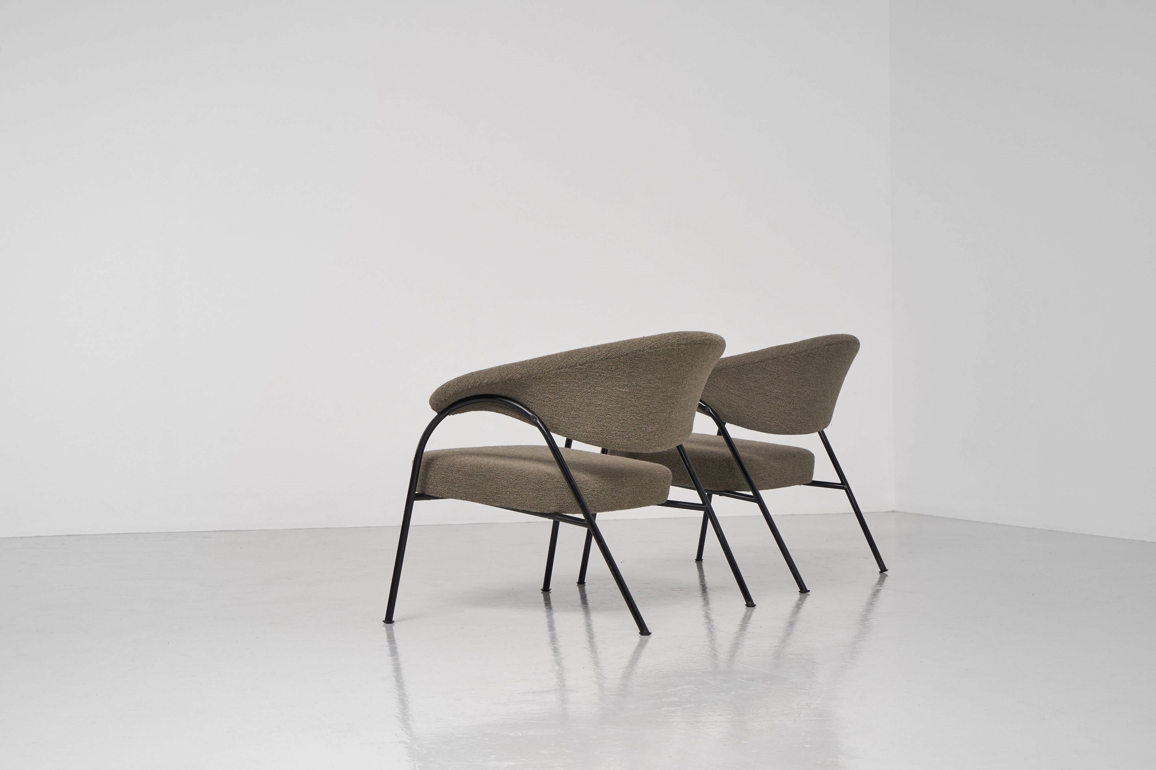 Metal Andre Vandenbeuck Arco lounge chairs Arflex Italy 1955