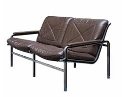 Andre' Vandenbeuck pour Strassle International Canapé 2 places en cuir, 1960s