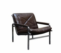 Andre' Vandenbeuck per Strassle International Poltrona in Pelle "Aluline", 1960s