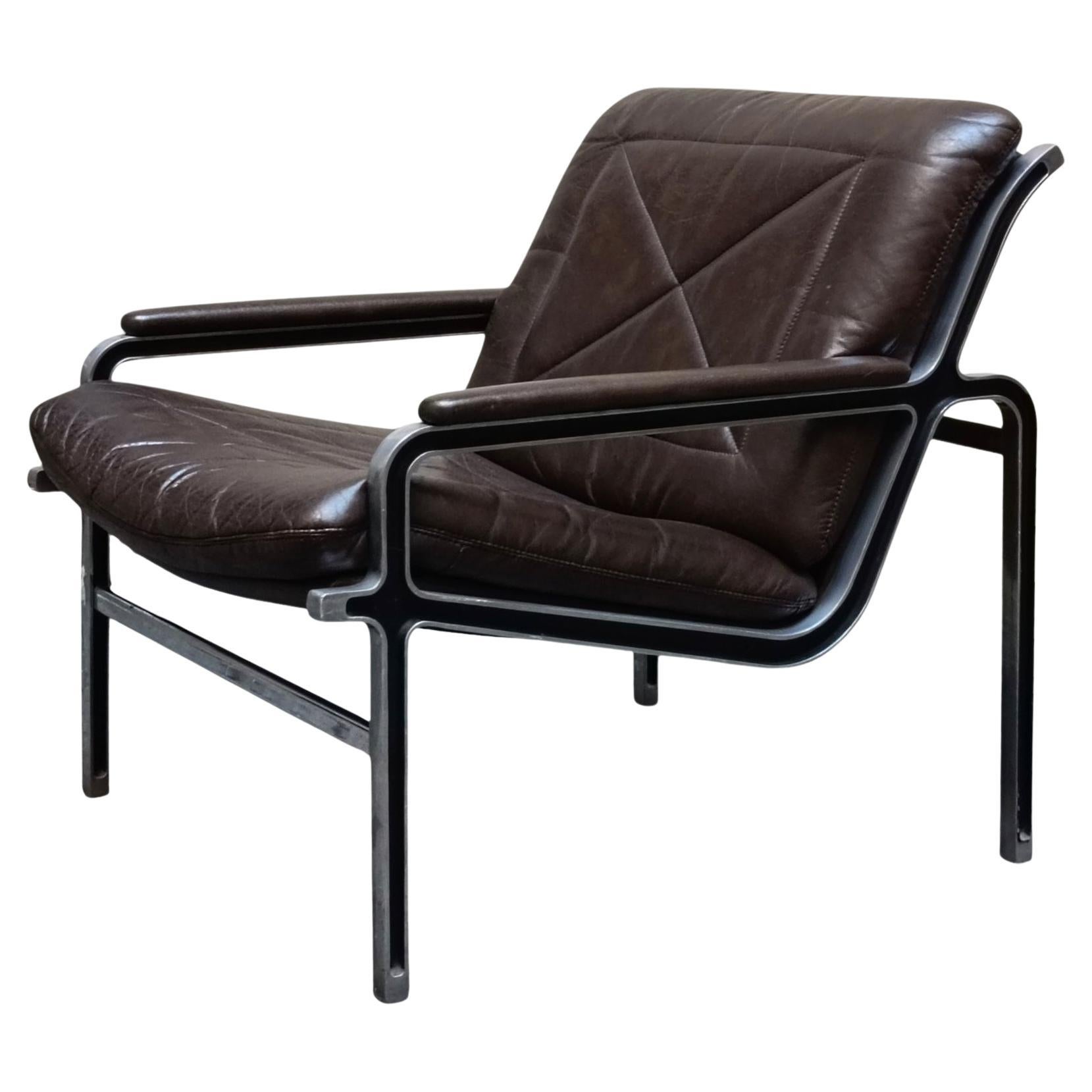 Andre
 Vandenbeuck per Strassle International Poltrona in Pelle "Aluline", 1960s in vendita