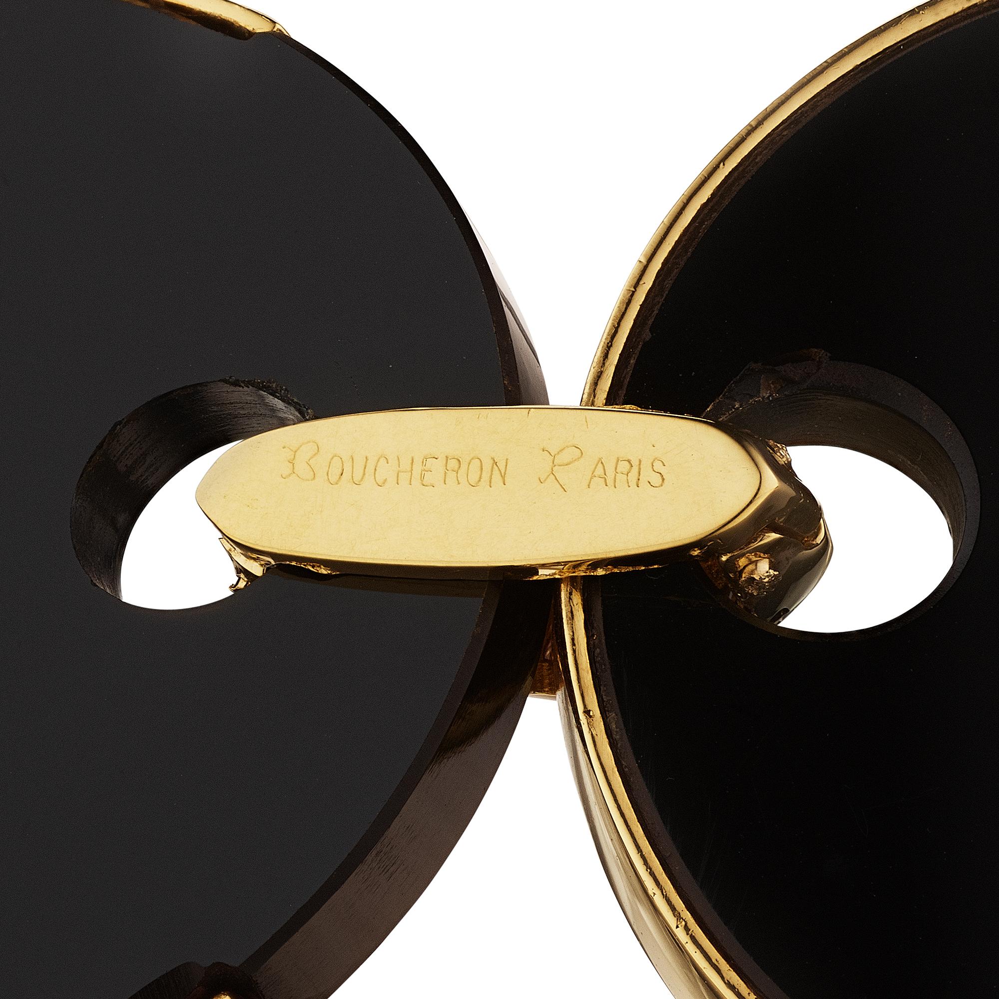 Round Cut Andre Vassort Boucheron Modernist Diamond Onyx Gold Circle Link Bracelet For Sale