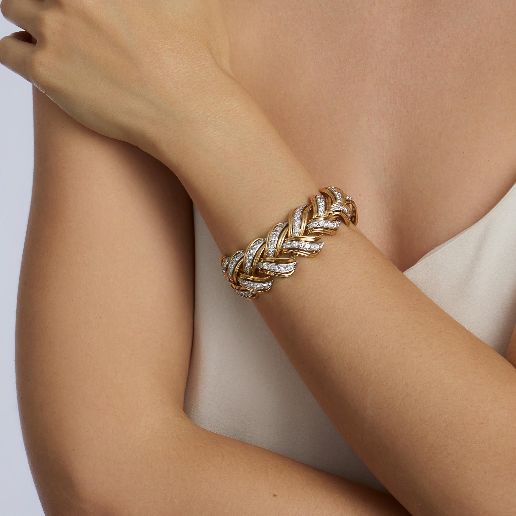 Moderne Bracelet en or et diamants André Vassort en vente