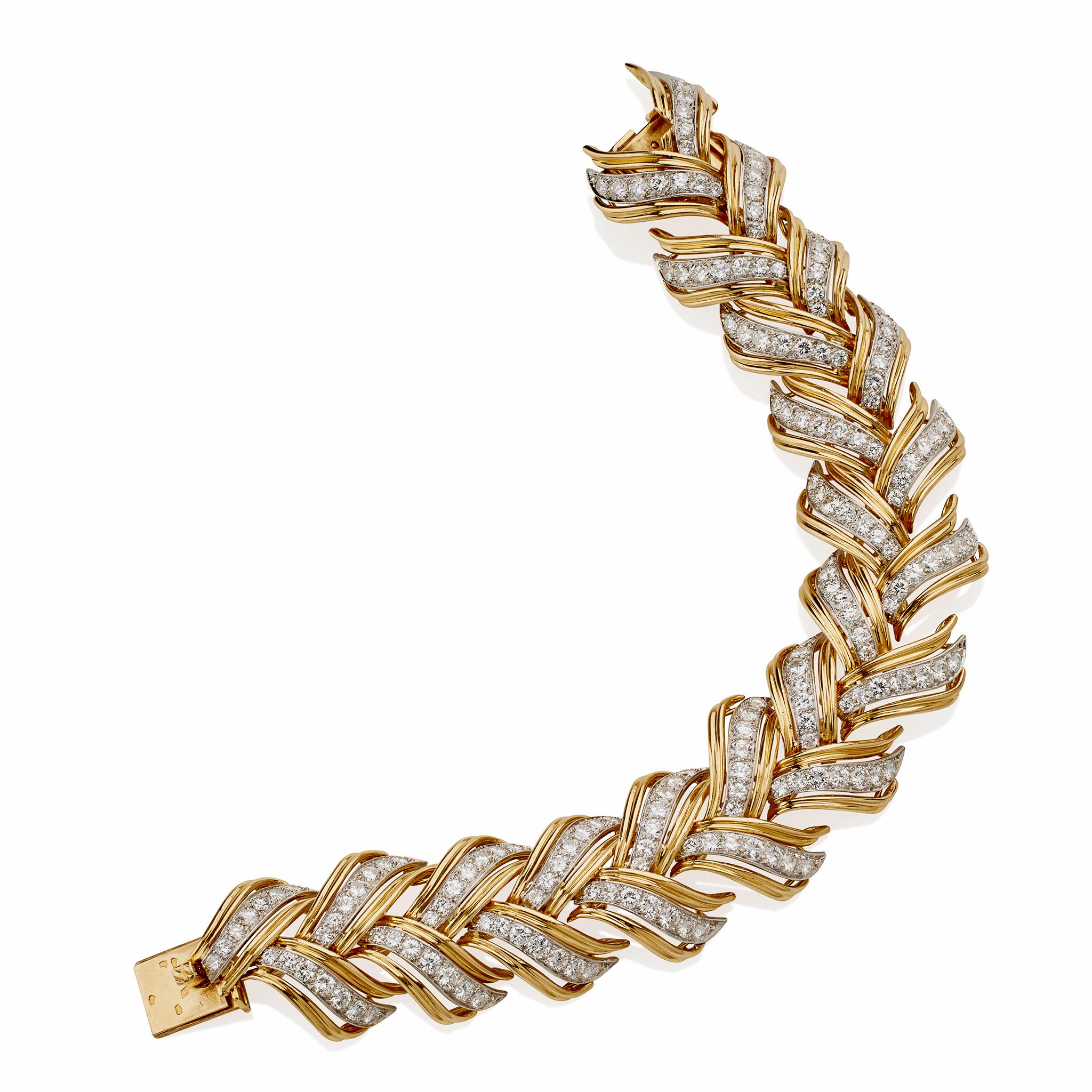 André Vassort Gold- und Diamantarmband im Zustand „Hervorragend“ im Angebot in New York, NY