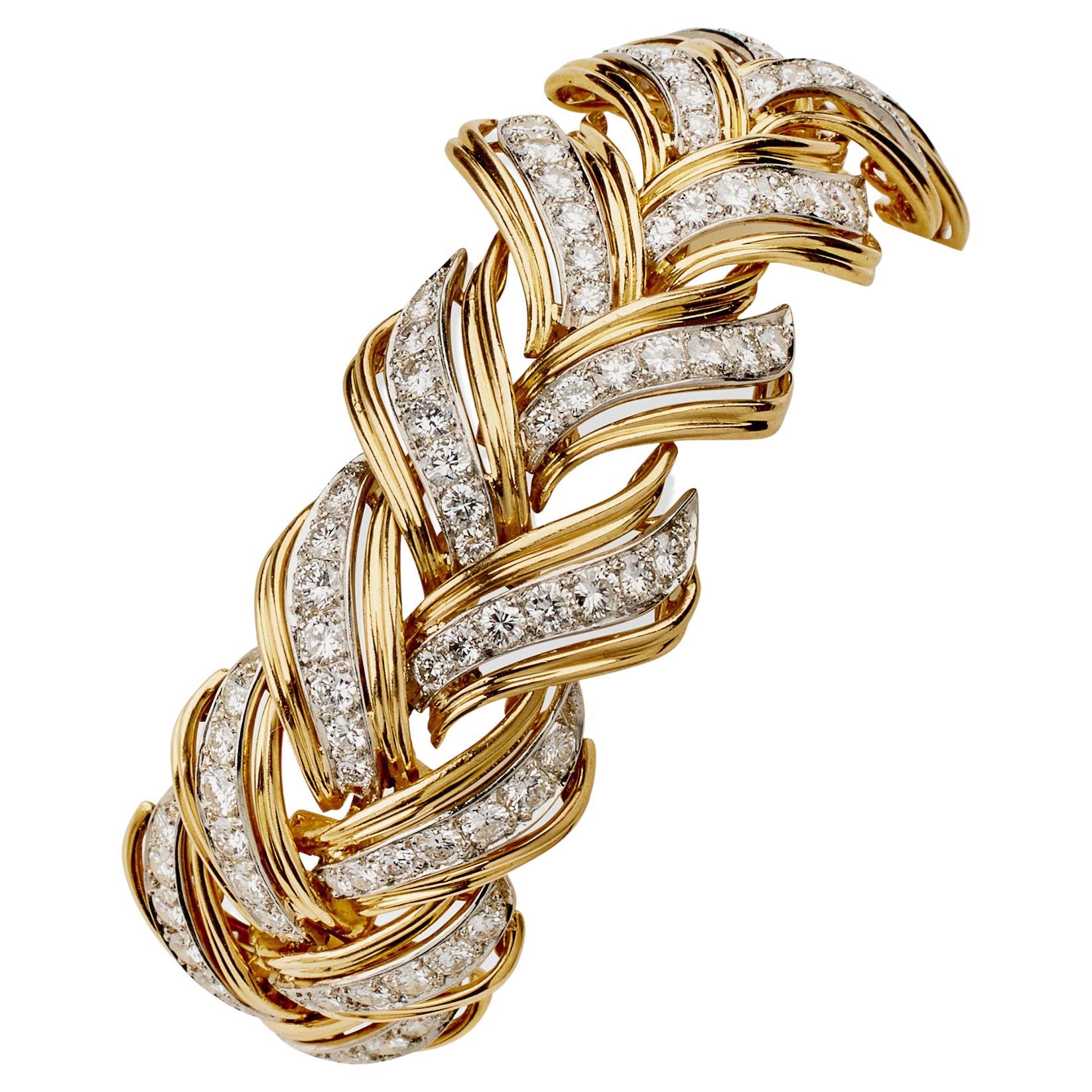 André Vassort Gold and Diamond Bracelet For Sale