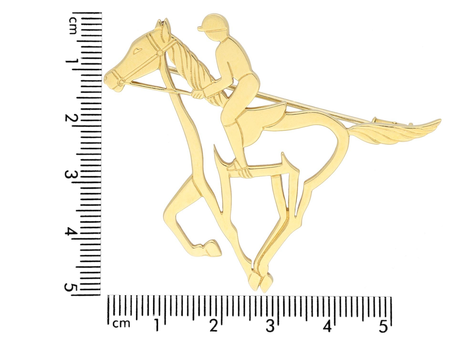 Broche en or en forme de cheval d'André Vassort, française, vers 1970. en vente 1