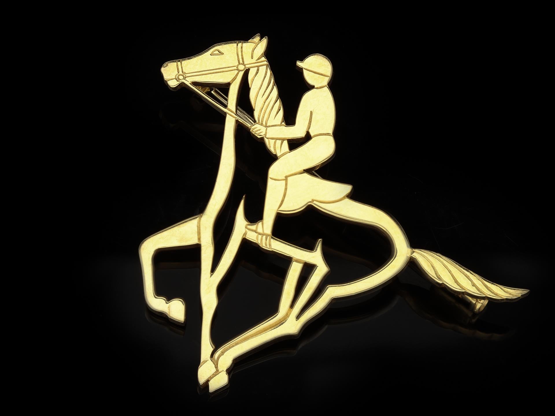 Broche en or en forme de cheval d'André Vassort, française, vers 1970. en vente 2