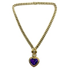 Vintage Andre Vassort Heart Amethyst Necklace 