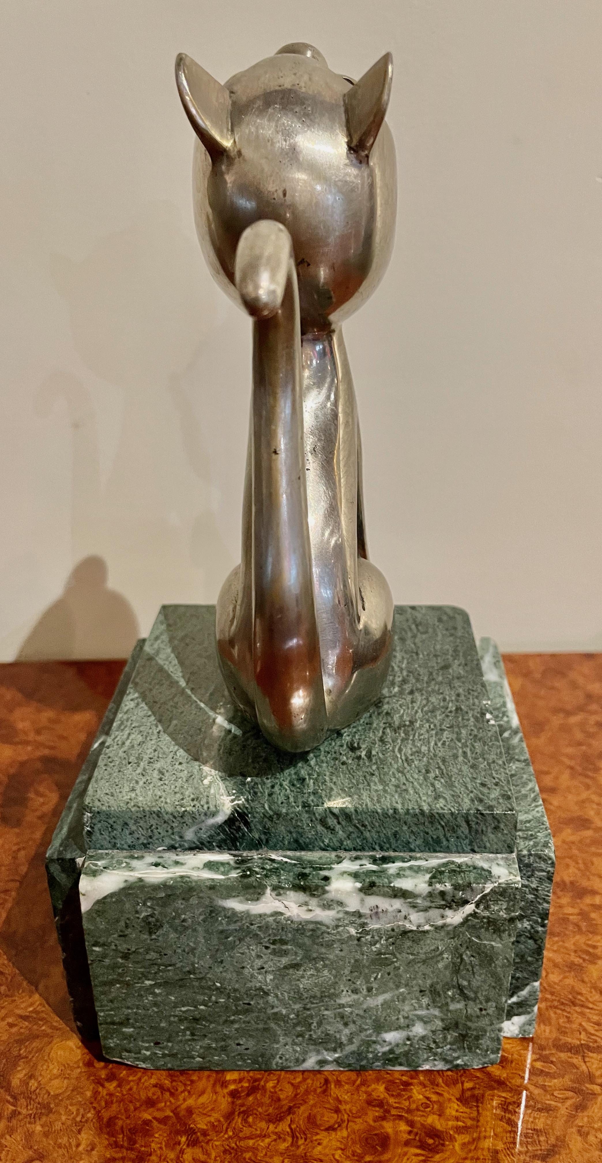 André Vincent Becquerel Cat Sculpture Bronze Art Deco 1