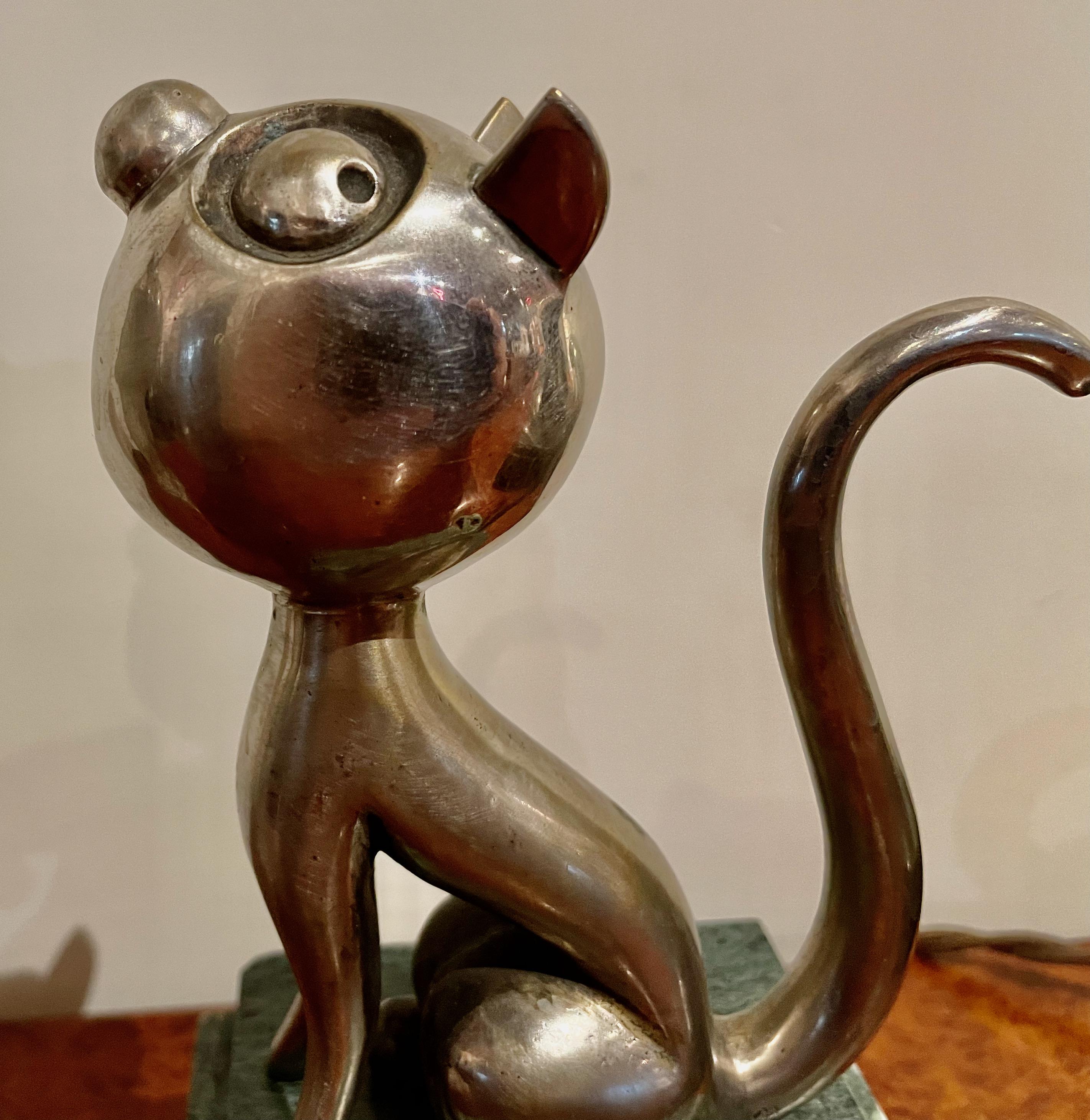 André Vincent Becquerel Cat Sculpture Bronze Art Deco 3