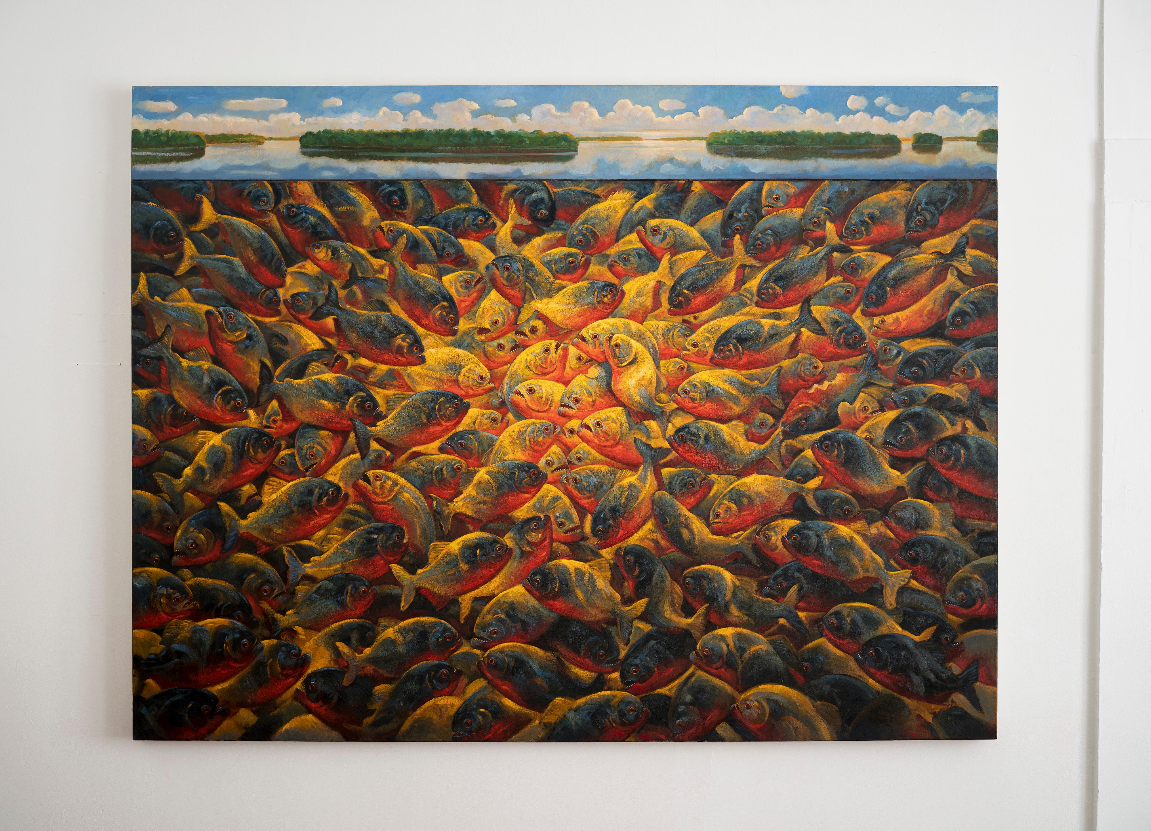 Piranhas 2 - Painting by ANDRE VON MORISSE