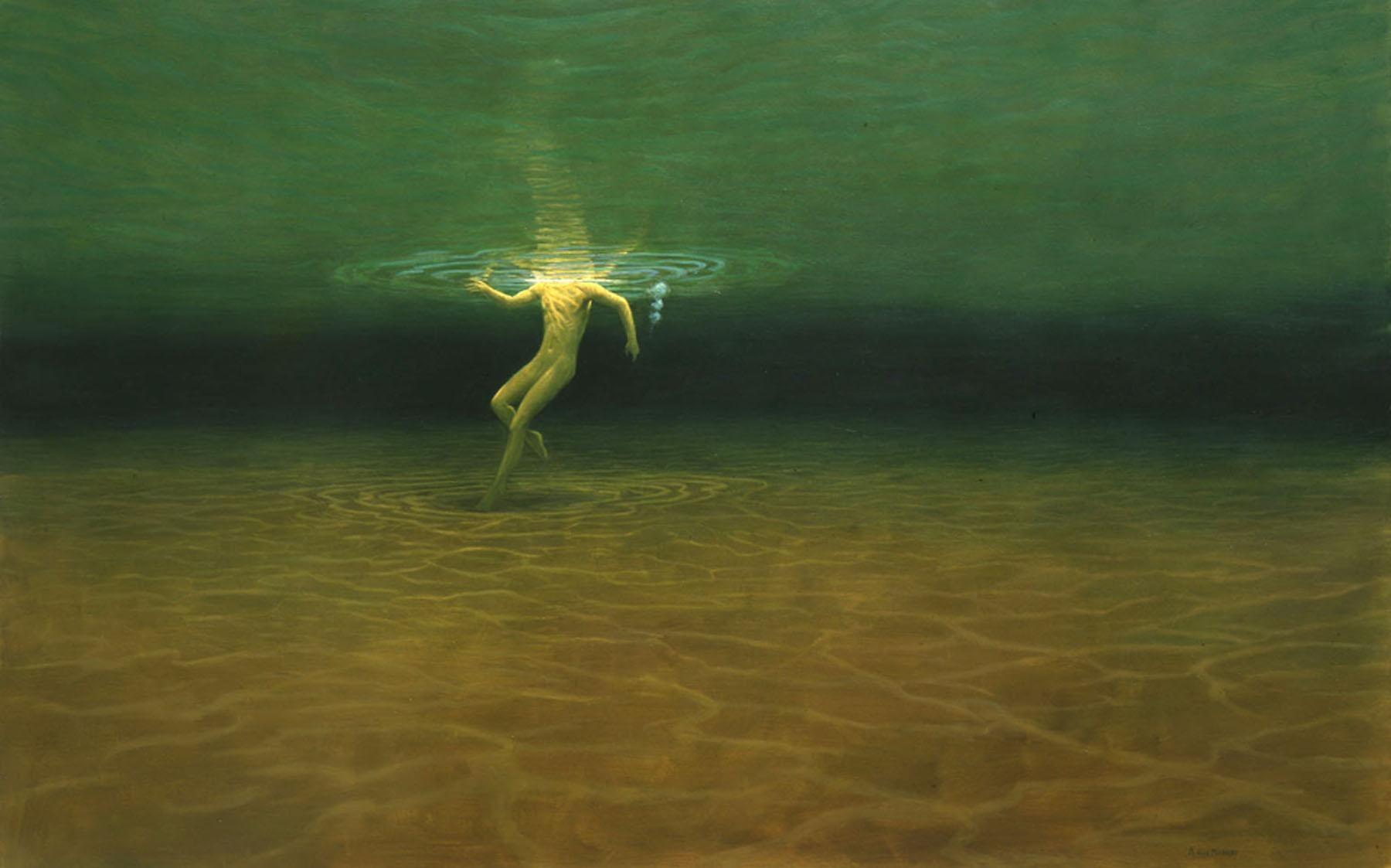 ANDRE VON MORISSE Figurative Painting - Swimmer Below