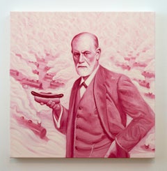 Pink Freud with Train  (Pink Freud & The Pleasant Horizon) Pop Art Pink & White