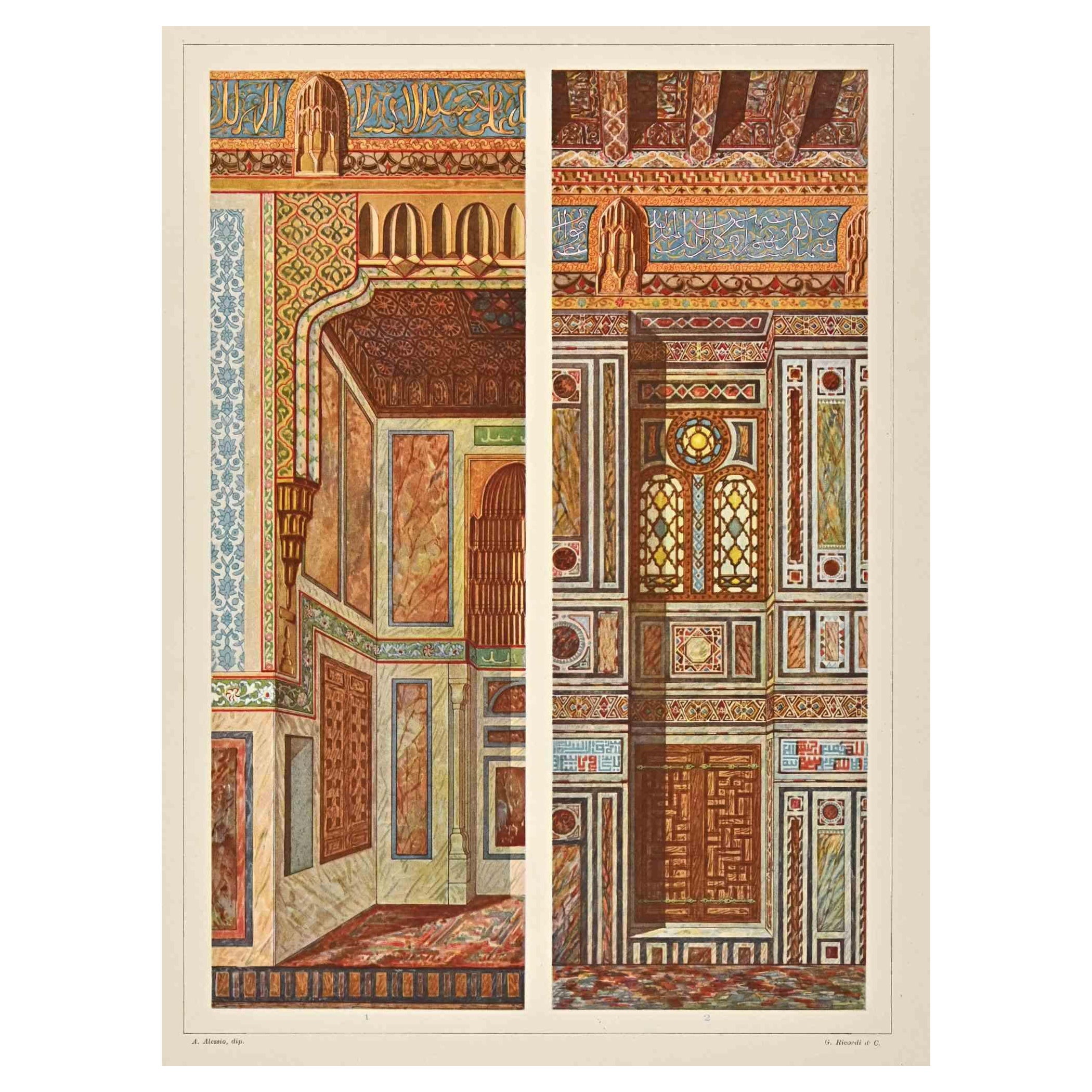 Decorative Motifs - Arab Styles- Chromolithograph by Andrea Alessio